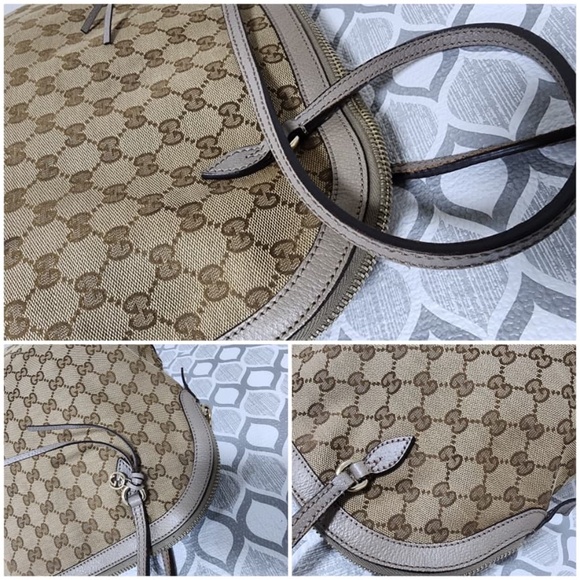 Authentic Gucci Beige/Grey GG Canvas Bree Original Shoulder Bag - Picture 9 of 16